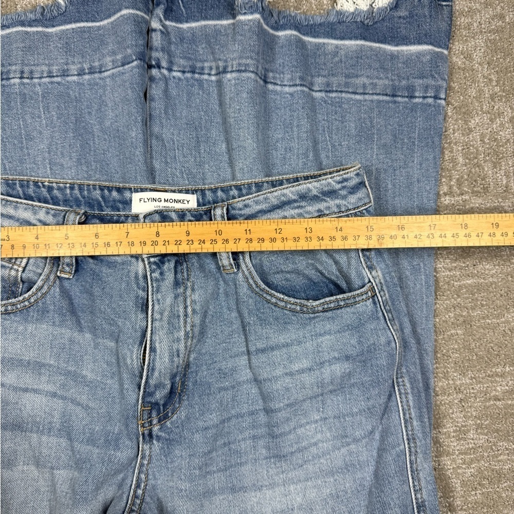 Flying Monkey High Rise Flare Distressed Hem Jean Women Size 29 - Picture 2 of 7
